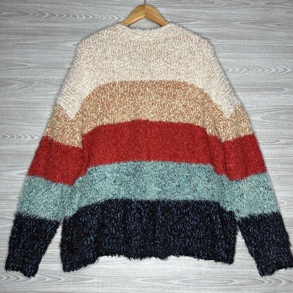 John Paul Richard EYELASH Striped Button Front Boxy Oversize Cardigan Women XXL - Picture 11 of 14